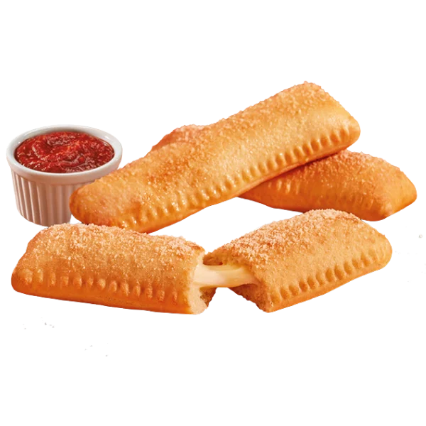 Three breadsticks stuffed with gooey melted cheese, finished with garlic butter and Parmesan.